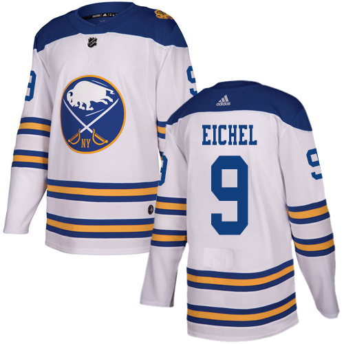 Men's Buffalo Sabres #9 Jack Eichel White Stitched NHL Jersey